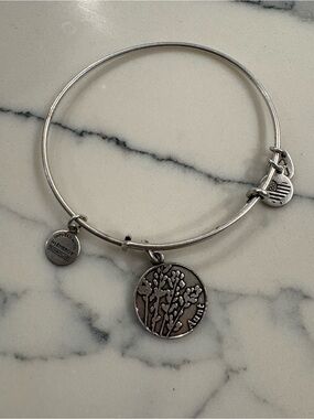 Silver Tone 'Aunt' Charm Bangle Bracelet